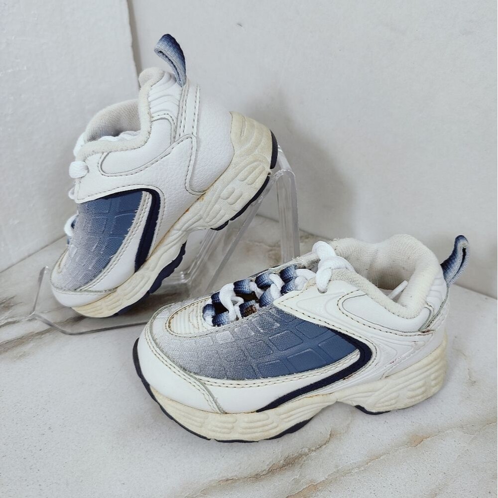 Cross Trekkers Smart Fit Baby Infant Blue White Lace Up Sneakers, Sz 6.5